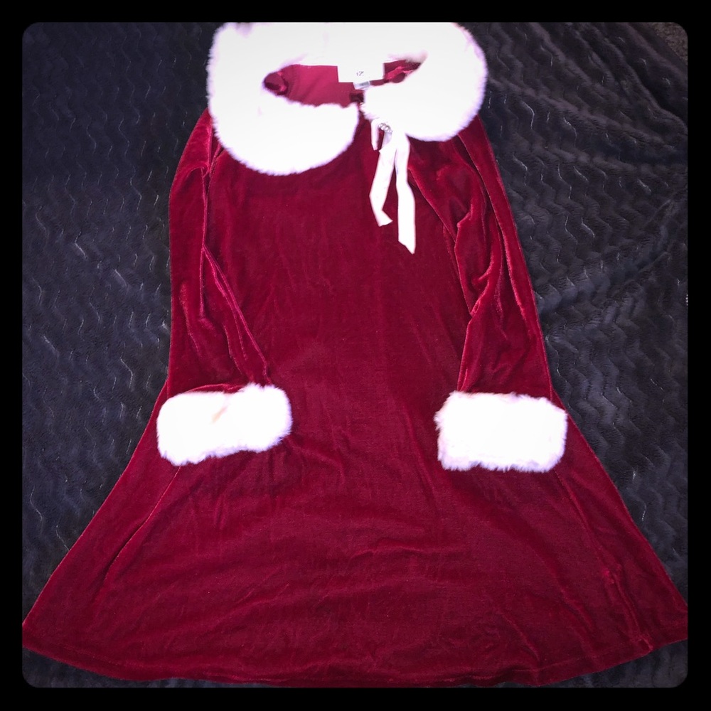 Girls 6x Christmas velvet dress